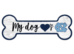 North Carolina Tar Heels Dog Bone 6x12 Sign