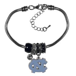 North Carolina Tar Heels Euro Bead Bracelet