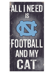 North Carolina Tar Heels Football and My Cat 6x12 Sign