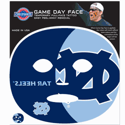 North Carolina Tar Heels Game Face Temporary Tattoo