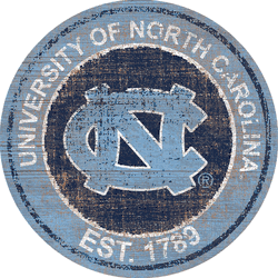 North Carolina Tar Heels Heritage Logo Round Sign