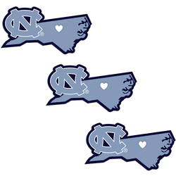 North Carolina Tar Heels Home State Decal, 3pk