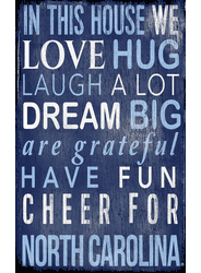 North Carolina Tar Heels In This House Sign