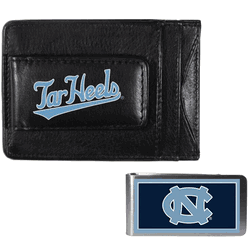 North Carolina Tar Heels Leather Cash & Cardholder & Color Money Clip