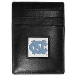 North Carolina Tar Heels Leather Money Clip/Cardholder Packaged in Gift Box