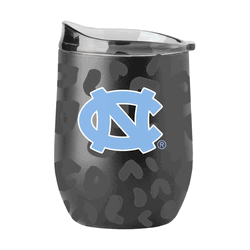 North Carolina Tar Heels Leopard 16oz Black Powdercoat Curved Beverage