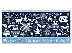North Carolina Tar Heels Merry and Bright 6x12 Sign