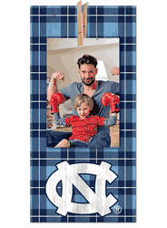 North Carolina Tar Heels Plaid Clothespin 6x12 Sign