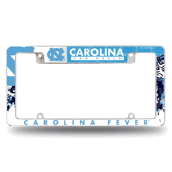 North Carolina Tar Heels Primary 12" x 6" Chrome All Over Automotive License Plate Frame