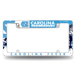 North Carolina Tar Heels Primary 12" x 6" Chrome All Over Automotive License Plate Frame for Car/Truck/SUV