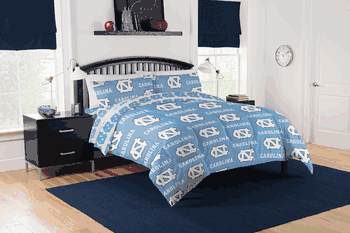 NCAA North Carolina Tar Heels Rotary Queen Bed In North Carolina Tar Heels Bag Set