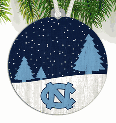North Carolina Tar Heels Snow Scene Ornament
