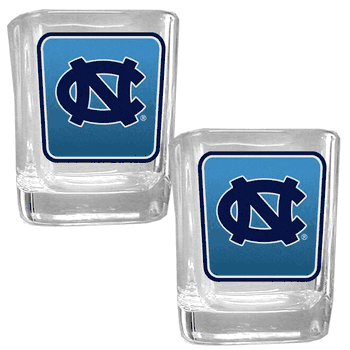 North Carolina Tar Heels Square Glass Shot Glass Set