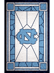 North Carolina Tar Heels Stained Glass 11x19 Wood Sign