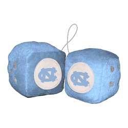 North Carolina Tar Heels Team Color Fuzzy Dice Dcor 3" Set