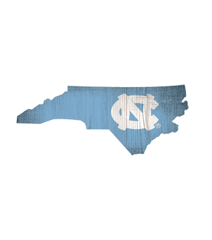 North Carolina Tar Heels Team Color Logo State Sign
