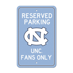 North Carolina Tar Heels Team Color Reserved Parking Sign Dcor 18in. X 11.5in. Lightweight