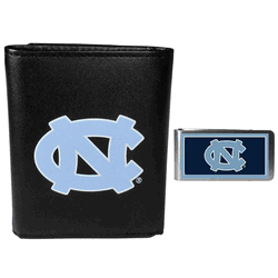 North Carolina Tar Heels Tri-fold Wallet & Color Money Clip