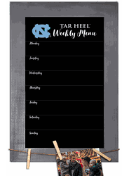 North Carolina Tar Heels Weekly Chalkboard with frame & clothespins 11x19 Sign