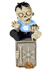 North Carolina Tar Heels Zombie Figurine Bank CO