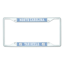 North Carolina White Metal License Plate Frame - 6.25"x12.25"