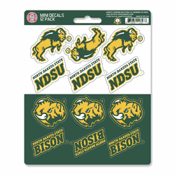 North Dakota State Bison 12 Count Mini Decal Sticker Pack