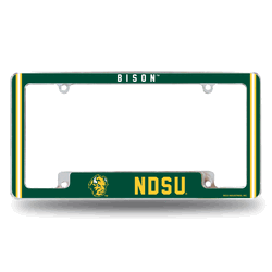 North Dakota State Bison Classic 12" x 6" Chrome All Over Automotive License Plate Frame