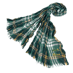 North Dakota State Bison Crinkle Scarf Plaid Green/Mari