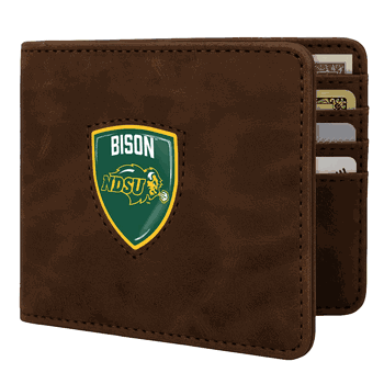 North Dakota State Bison Shield Wallet - Brown