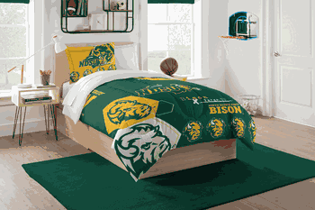 NCAA North Dakota State Hexagon Twin Comforter Set