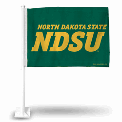North Dakota State Bison Word Car Flag
