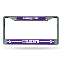 Northwestern Wildcats  12" x 6" Chrome Frame With Decal Inserts
