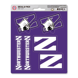 Northwestern Wildcats 6 Count Mini Decal Sticker Pack