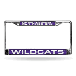 Northwestern Wildcats Purple 12" x 6" Laser Cut Chrome Frame