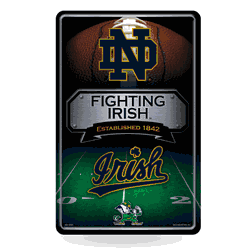 Notre Dame Fighting Irish  11" x 17" Metal Home Dcor Sign