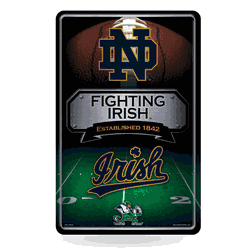 Notre Dame Fighting Irish 11X17 Large Embossed Metal Wall Sign