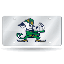 Notre Dame Fighting Irish  12" x 6" Silver Laser Cut Tag For Car/Truck/SUV