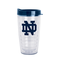 Notre Dame Fighting Irish 16oz Flipside Dbl Wall Clear Tumbler