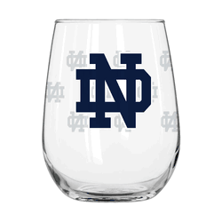 Notre Dame Fighting Irish 16oz Satin Etch Curved Beverage Glass