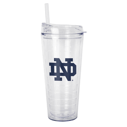 Notre Dame Fighting Irish 22oz Flipside Dbl Wall Clear Tumbler