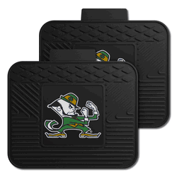 Notre Dame Fighting Irish Back Seat Car Utility Mats - 2 Piece Set, Leprechaun
