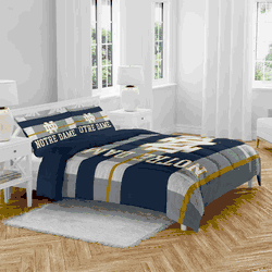 Notre Dame Fighting Irish Heather Stripe 3 PC Full/Queen Bed in a Bag (S)