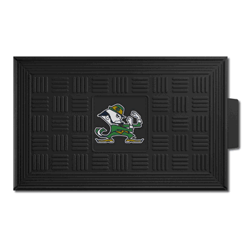Notre Dame Fighting Irish Heavy Duty Vinyl Medallion Door Mat - 19.5in. x 31in., Leprechaun