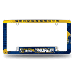 Notre Dame Fighting Irish Multi Champ 12" x 6" Chrome All Over Automotive License Plate Frame for Car/Truck/SUV