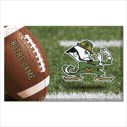 Notre Dame Fighting Irish Rubber Scraper Door Mat, Leperchaun Logo
