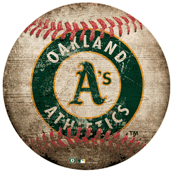 Oakland Athletics 12" Baseball Shaped Sign