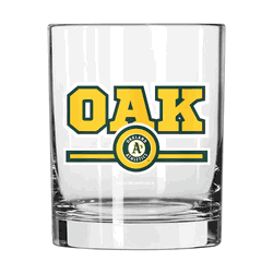 Oakland Athletics 14oz Letterman Rocks Glass