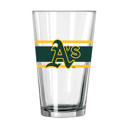 Oakland Athletics 16oz Stripe Pint Glass