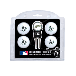 Oakland Athletics 4 Ball Gift Set + Divot Tool & Marker
