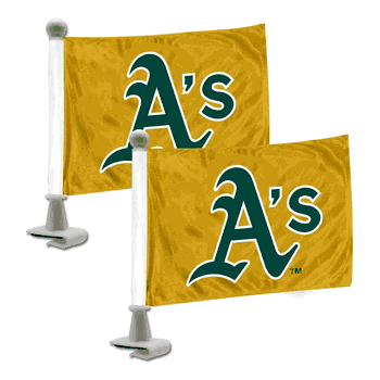 Oakland Athletics Ambassador Car Flags - 2 Pack Mini Auto Flags, 4in X 6in